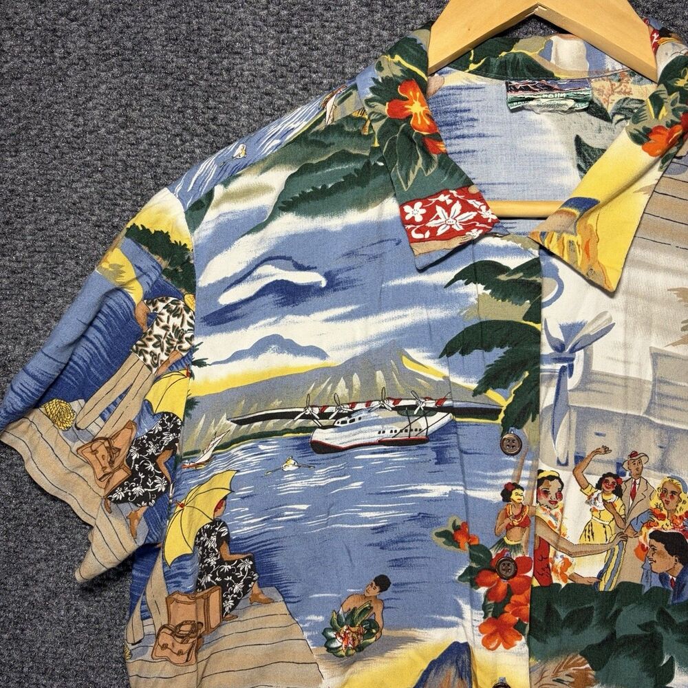Vintage Reyn Spooner Shirt Men M Hawaiian Print Rayon Button Up Beach Vacation. - Picture 2 of 12